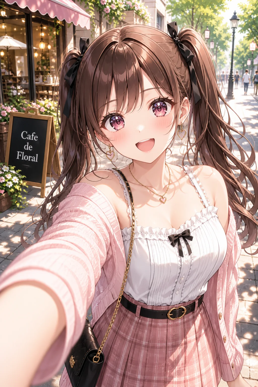Sunny cafe selfie